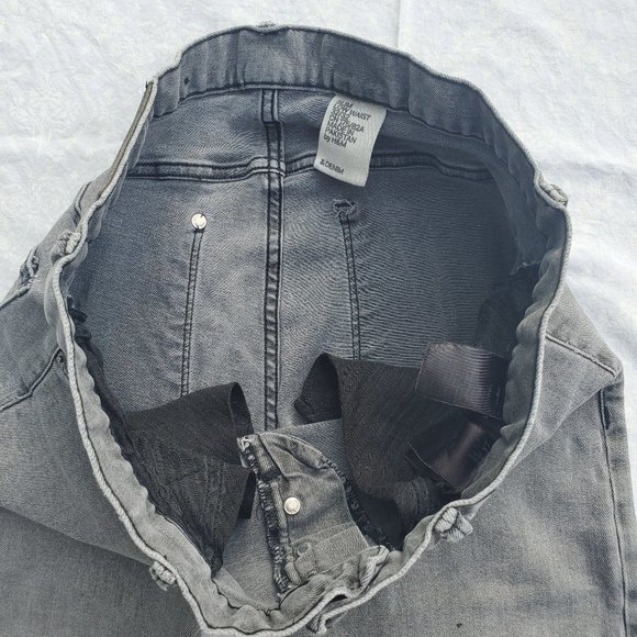 H&M &Denim Slim Low Waist Stretch Heathered Black Grey Jeans - 32W 30L - Picture 8 of 13